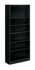 HON Brigade Metal Bookcase - Bookcase with Six Shelves, 34-1/2w by 12-5/8d by 81-1/8h, Black (HS82ABC)