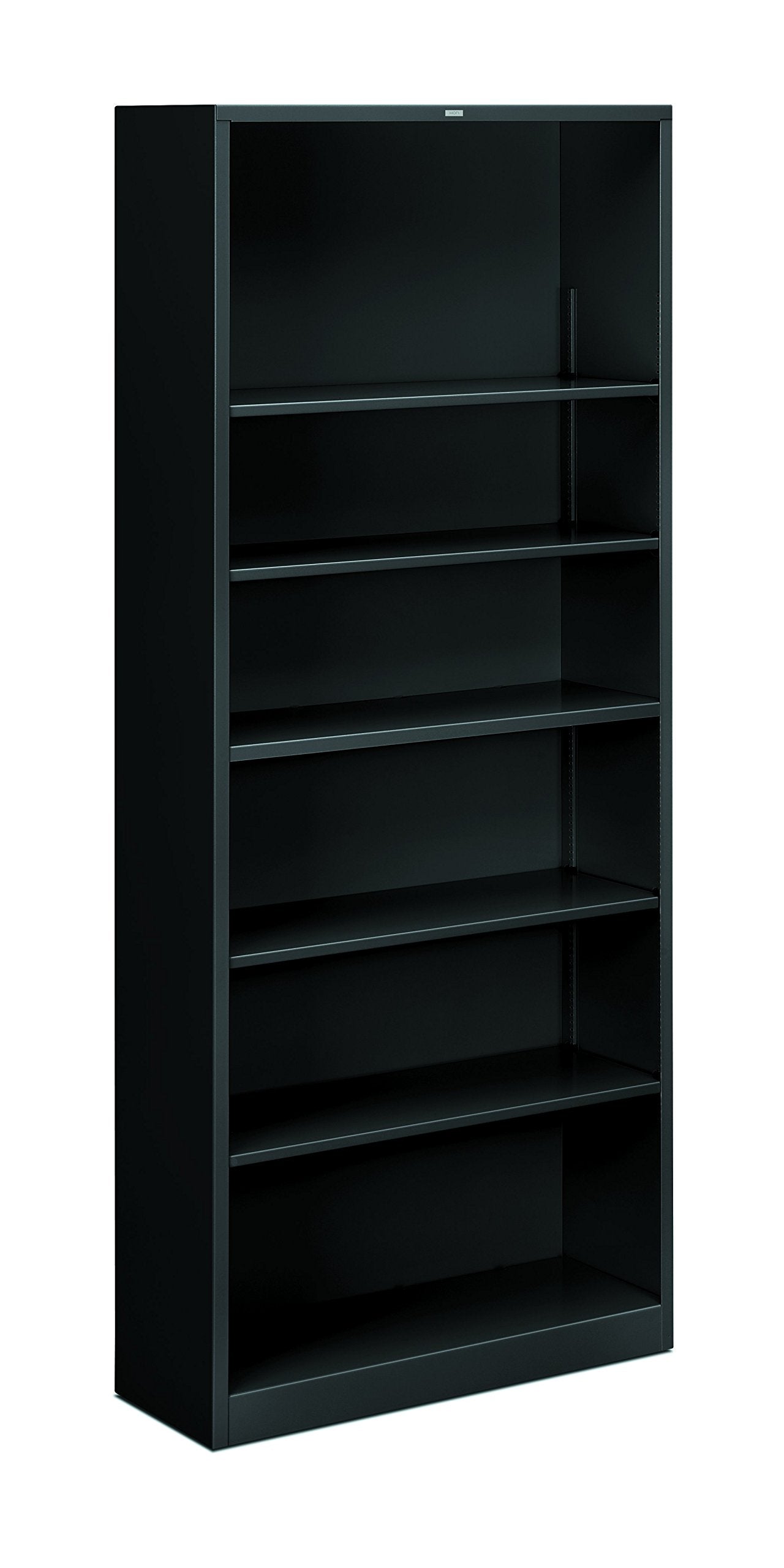 HON Brigade Metal Bookcase - Bookcase with Six Shelves, 34-1/2w by 12-5/8d by 81-1/8h, Black (HS82ABC)