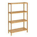 SONGMICS Bamboo Storage Shelf, 4-Tier Shelving Unit, Multifunctional, in The Entryway, Bathroom, Living Room, Balcony, Kitchen, 