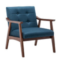 Convenience Concepts Take a Seat Chairs, Dark Blue Fabric/Espresso