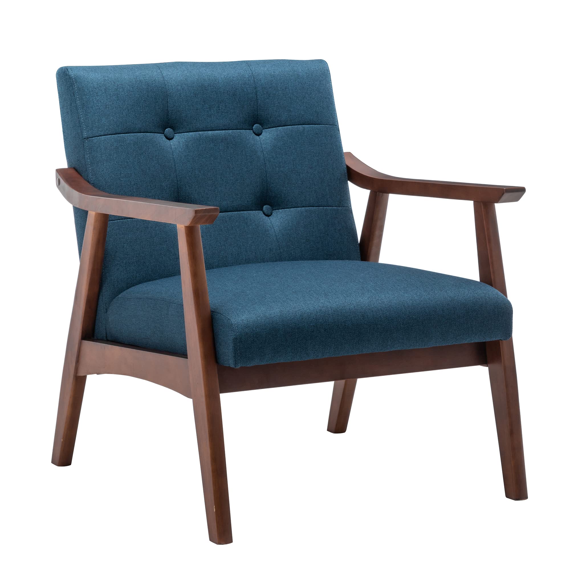 Convenience Concepts Take a Seat Chairs, Dark Blue Fabric/Espresso