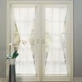 No. 918 Emily Sheer Voile Rod Pocket Door Curtain Panel, 59 x 72, Eggshell Off-White
