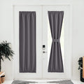 NICETOWN Grey Curtains for Sliding Glass Door,80 Inch Length/Long, Thermal Insulated Rod Pocket Single Curtain Panel, Room Darke