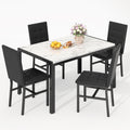 AWQM Products 5-Piece Marble Dining Set, Modern Kitchen Table and Chairs for Dining Room, Dinette, Compact Space Saving Furnitur
