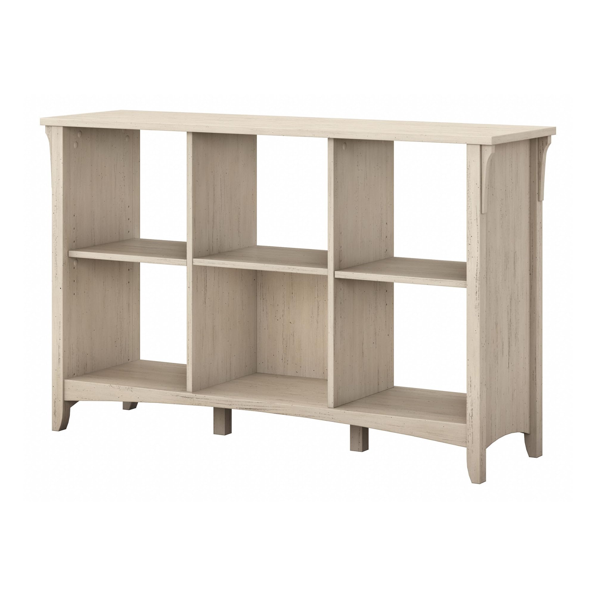 Bush Furniture Salinas 6 Cube Organizer in Antique White, Office Storage Solution, Home Organizer with Open Shelving, Compact Un