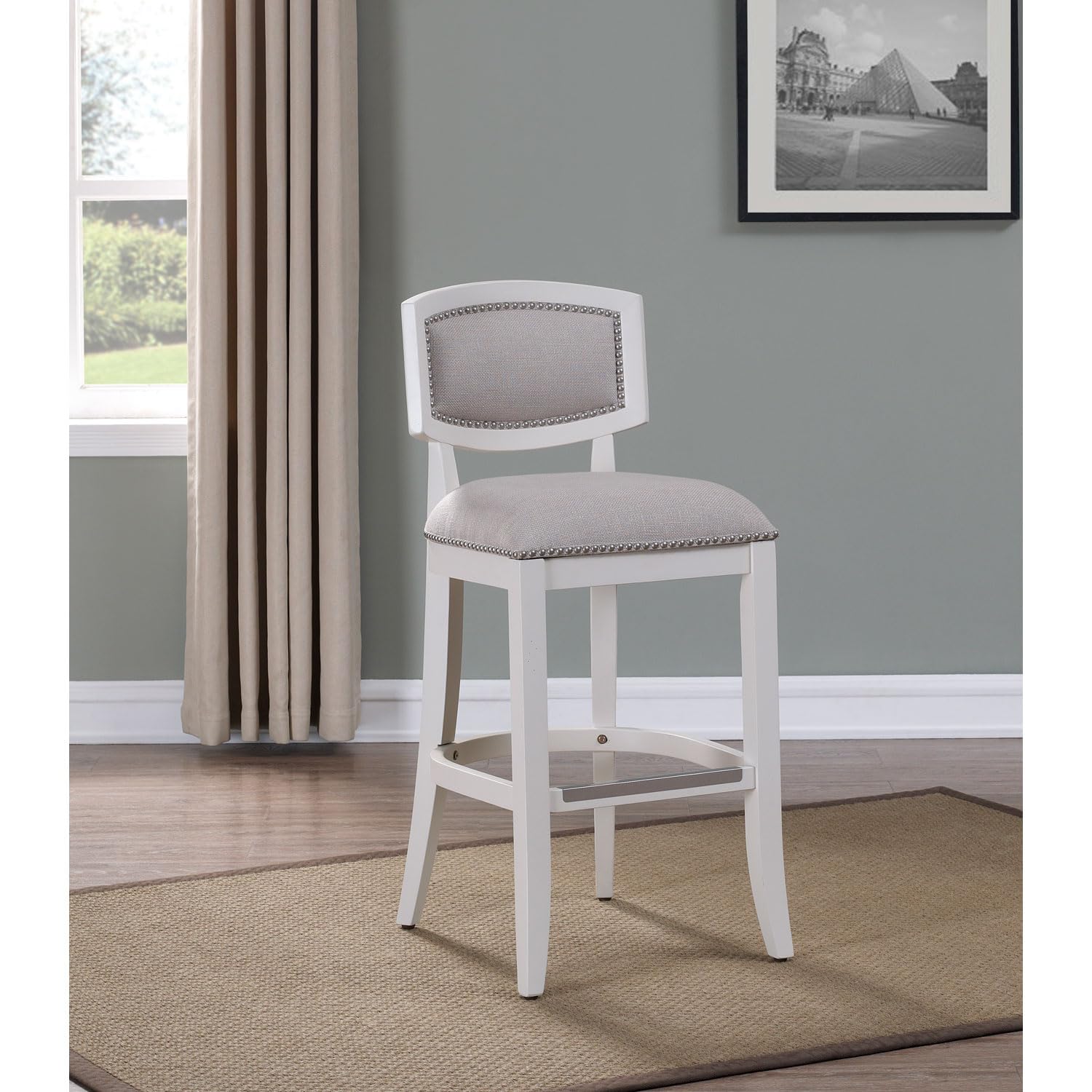 American Woodcrafters Amelia 26 Wood Counter Stool in Antique White