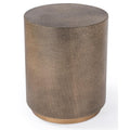 Butler Specialty Modern Olenka Round Leather Accent Table in Gold