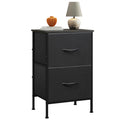 WLIVE Black Night Stand, Nightstand with 2 Drawers, Small Dresser for Bedroom, Bedside Table Furniture, College Dorm, End Table 