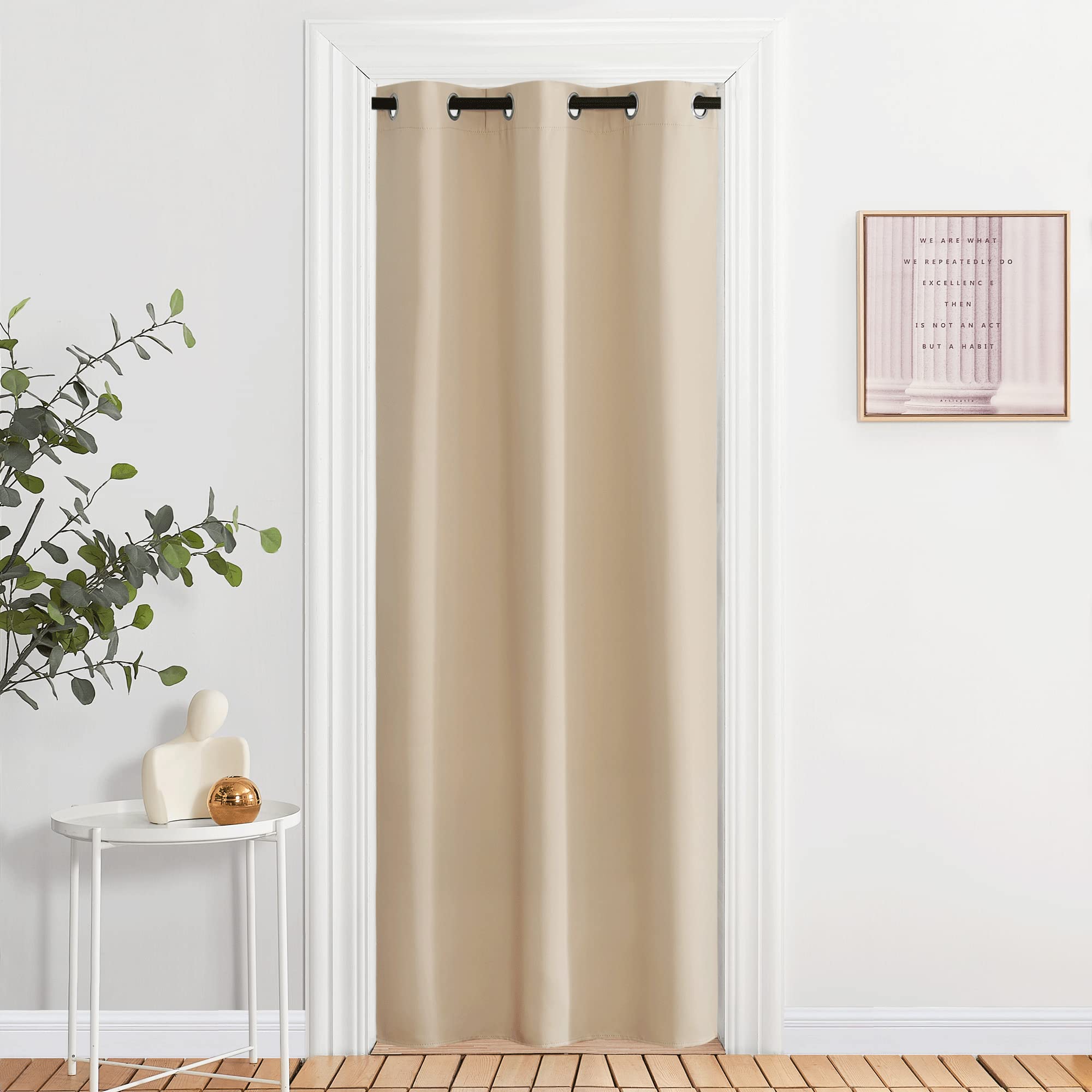 NICETOWN Doorway Curtains, Room Darkening Curtain and Drape Energy Efficient Warmth Grommet Curtain for Office & Classroom (Bisc