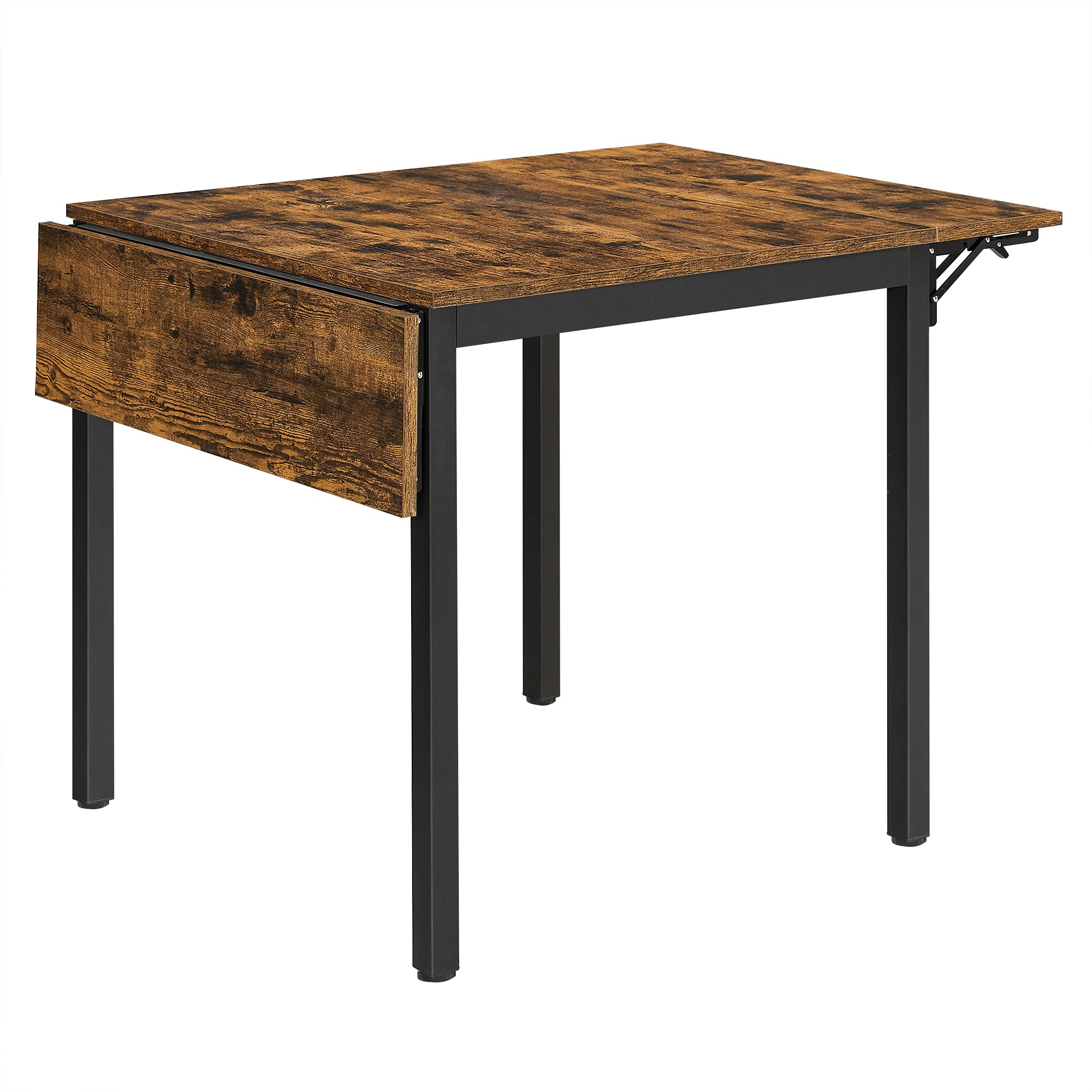 VASAGLE Folding Dining Table, Drop Leaf Extendable, for Small Spaces, Seats 2-4 People, Industrial, 33.3 x 30.7 x 30 Inches,Brow