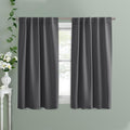 PONY DANCE Blackout Window Curtains - Short Gray Thermal Insulated Drapes Back Tab/Rod Pocket Room Darkening Panels Energy Savin