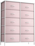 Sorbus Kids Dresser with 10 Drawers - Storage Unit Organizer Chest for Clothes - Bedroom, Kids Room, Nursery, & Closet (Pink, 34