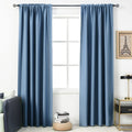 DUALIFE Dusty Blue Blackout Curtains for Bedroom - 84 Inch Length Rod Pocket Thermal Insulated Noise Reducing Energy Saving Curt