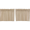VHC Brands Sawyer Mill Ticking Striped Cotton Farmhouse Kitchen Curtains Rod Pocket Hanging Loops 24x36 Tier Pair, Charcoal