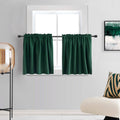 DONREN Mini Blackout Curtains for Bedroom with Rod Pocket - Emerald Green Curtain Tiers for Small Window(30 Inch x 36 Inch,2 Pan