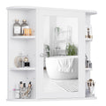 Shintenchi Bathroom Wall Cabinet with Mirror, Wall Mounted Medicine Cabinet with 4 Internal and 6 Open Shelves, Mirrored Door Ov