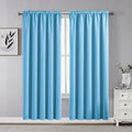 CUCRAF Light Blue Blackout Curtains 72 inch Length 2 Panels Set, Rod Pocket Room Darkening Drapes for Bedroom Living Room, Insul