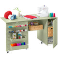 Best Choice Products Large Folding Sewing Table, Multipurpose Portable Craft Station & Side Desk w/Compact Design, Caster Wheels
