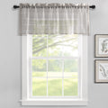 Lush Decor Farmhouse Textured Sheer Window Curtain Valance, 52W x18L, Gray