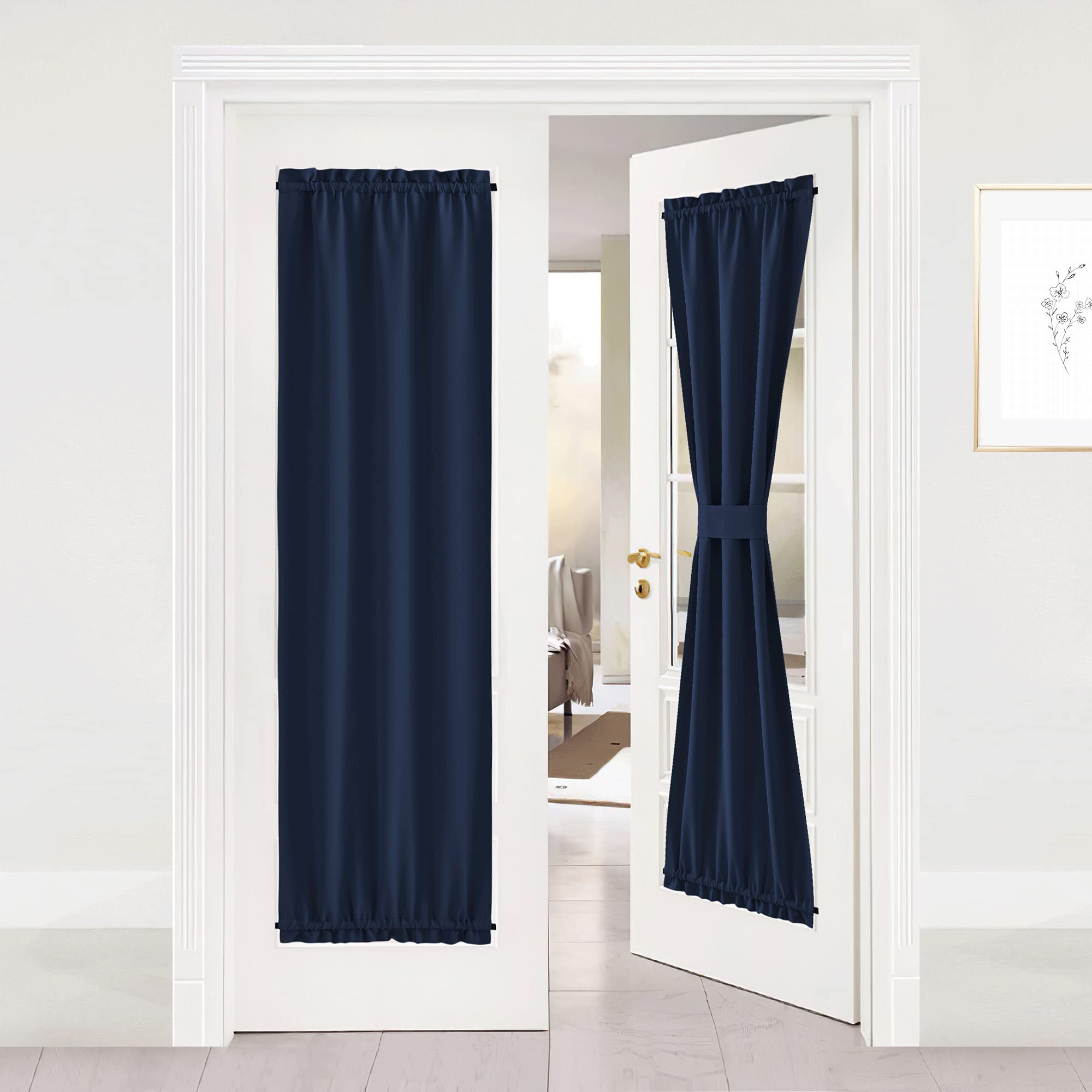 NICETOWN Blackout French Door Curtain - Thermal Insulated Side Door Window Curtain Panel Drape for Front Entry Way/Kitchen/Dinin