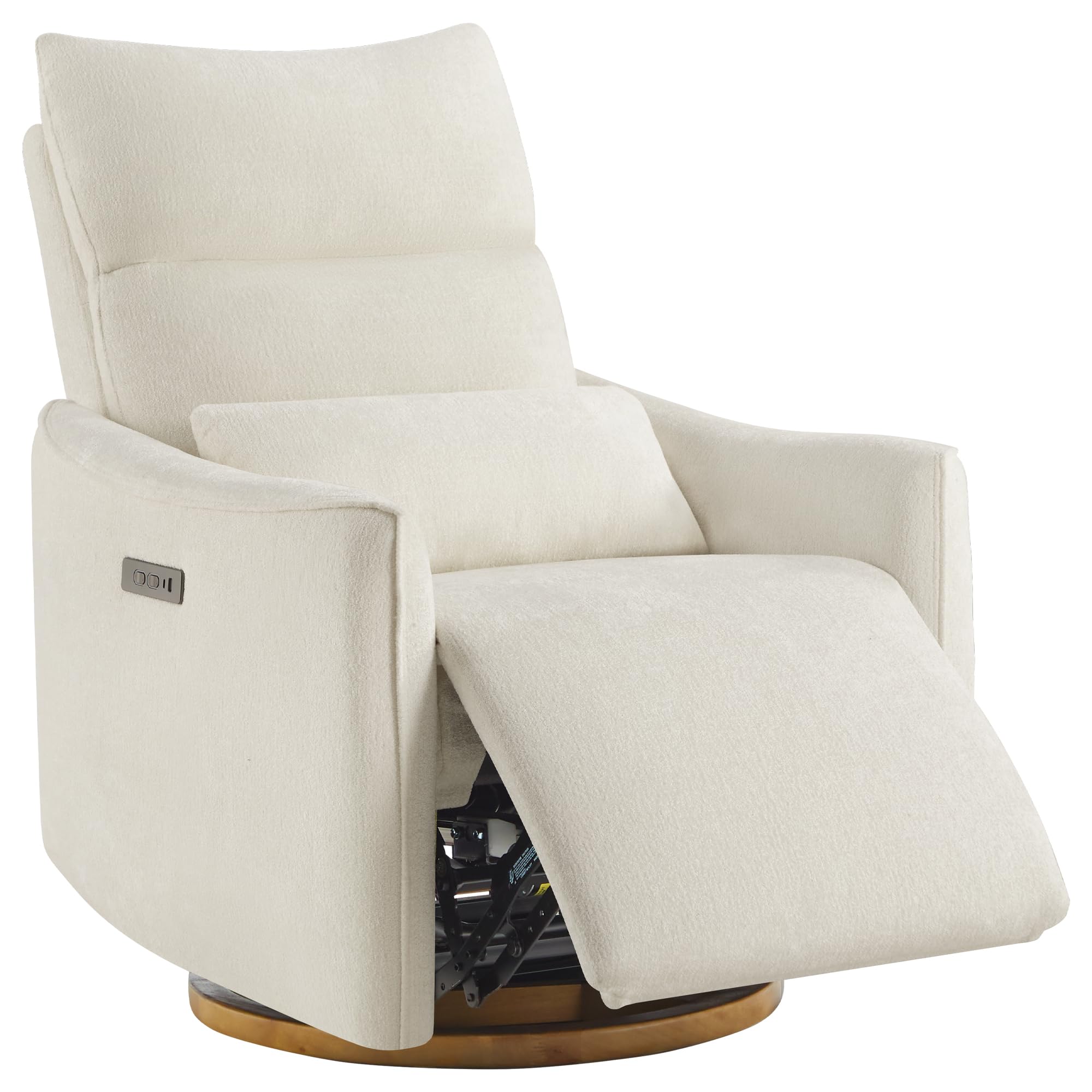 CHITA Swivel Rocker Recliner Chair, Power Nursery Glider Recliner, Nursery Rocking Chair with Adjustable Power Headrest, FSC Cer