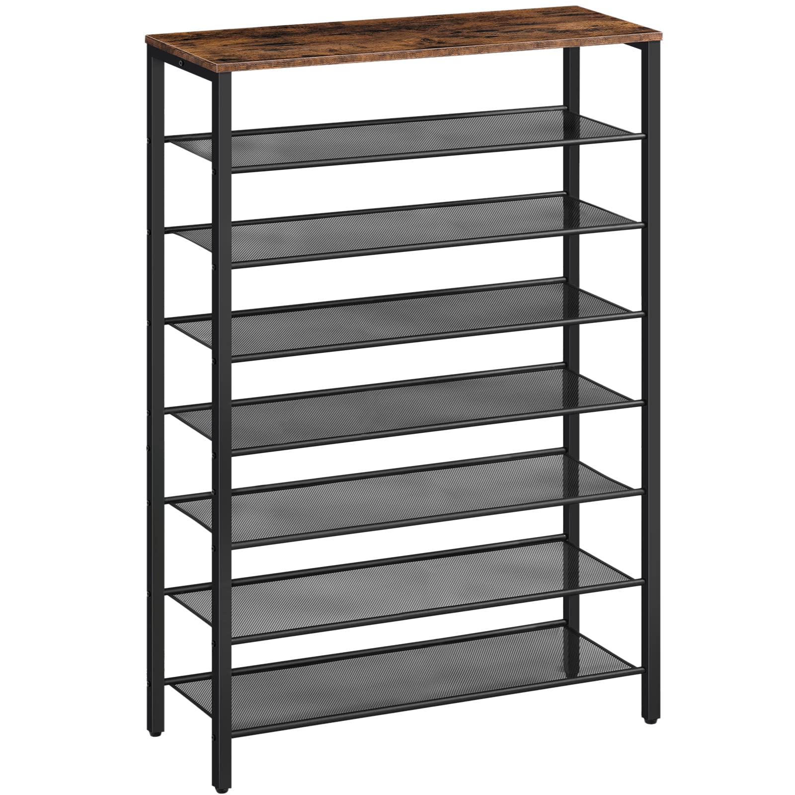 MAHANCRIS 8-Tier Shoe Rack, Large Capacity Shoe Shelf, Shoe Organizer for Entryway, 28-32 Pairs of Shoes, Stable Sturdy, Tall Sh