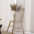 VOILYBIRD Natural Linen Blended Farmhouse Curtains 63 Inches Long Boho Curtains & Drapes Country Style for Bedroom, W40 x L63, N