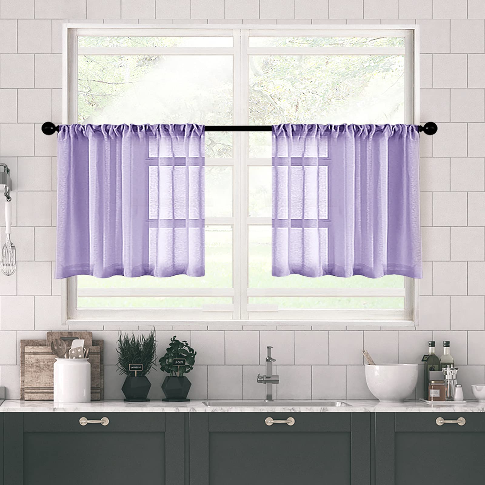 MRTREES Purple Sheer Curtains 72 inch Length Curtain Sheers Girls Room Nursery Transparent Voile Living Room Curtain Panels Bedr