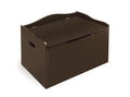 Badger Basket Bench-Top Wooden Toy Box - Kids Storage Chest and Bench Combo with Dual Safety Hinges, Side Handles, Front Slot - 