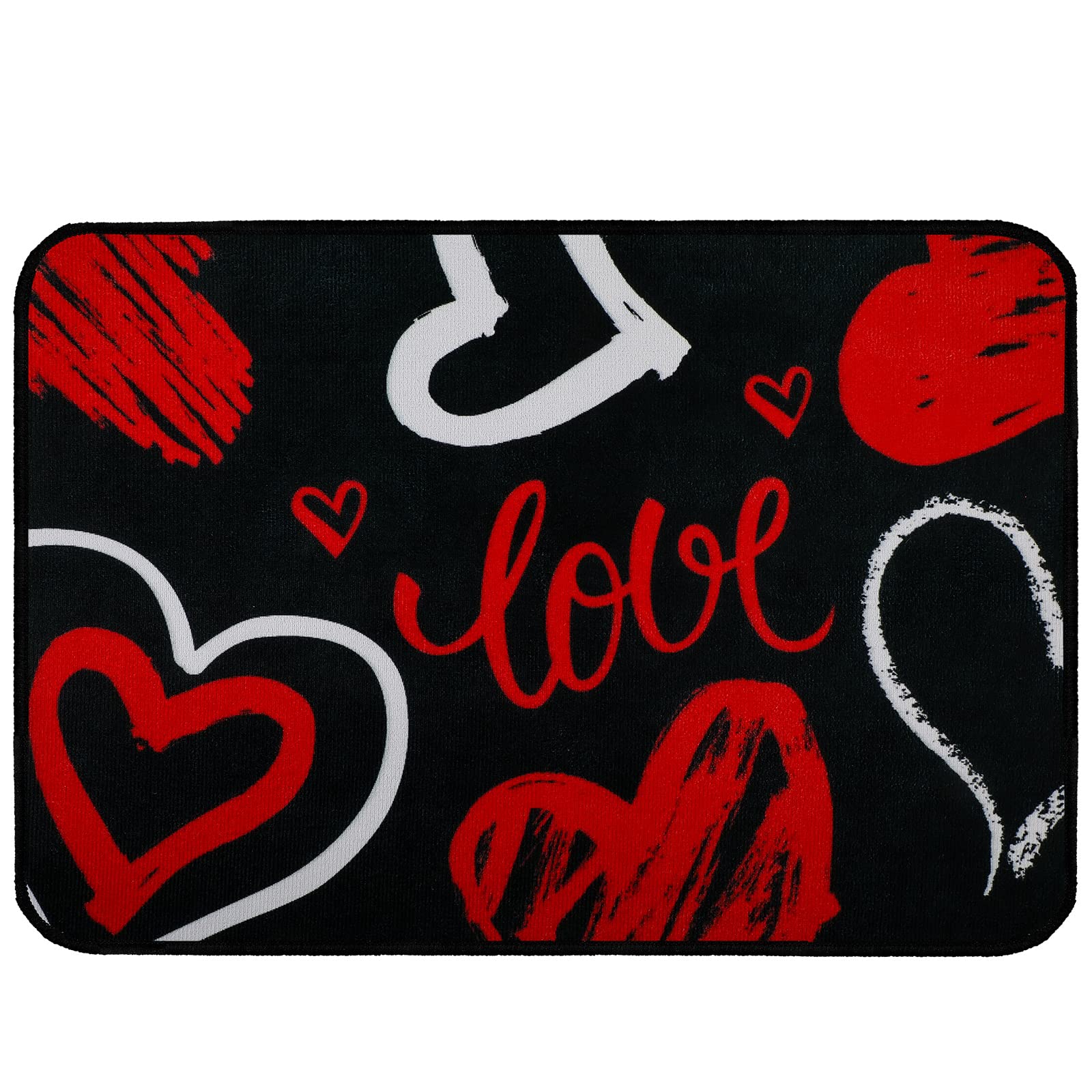 BBTO Valentines Day Door Mat 15.7 x 23.6 Inch Red Heart Front Door Mat Mothers Day Kitchen Rug Nonslip Washable Entrance Bathro