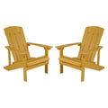 Flash Furniture Charlestown Poly Resin Adirondack Chair - Yellow - All Weather - Indoor/Outdoor - Set of 2