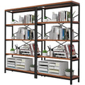 Himimi Industrial Bookshelf 5-Tier Set of 2, Bookcase 58 H Ladder Shelf, Storage Shelves Rack Shelf Unit, Accent Furniture Metal