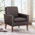 Lohoms Faux Leather Accent Chair, Upholstered Living Room Armchair, Comfortable Reading Leisure Chairs for Bedroom, Guest Room, 