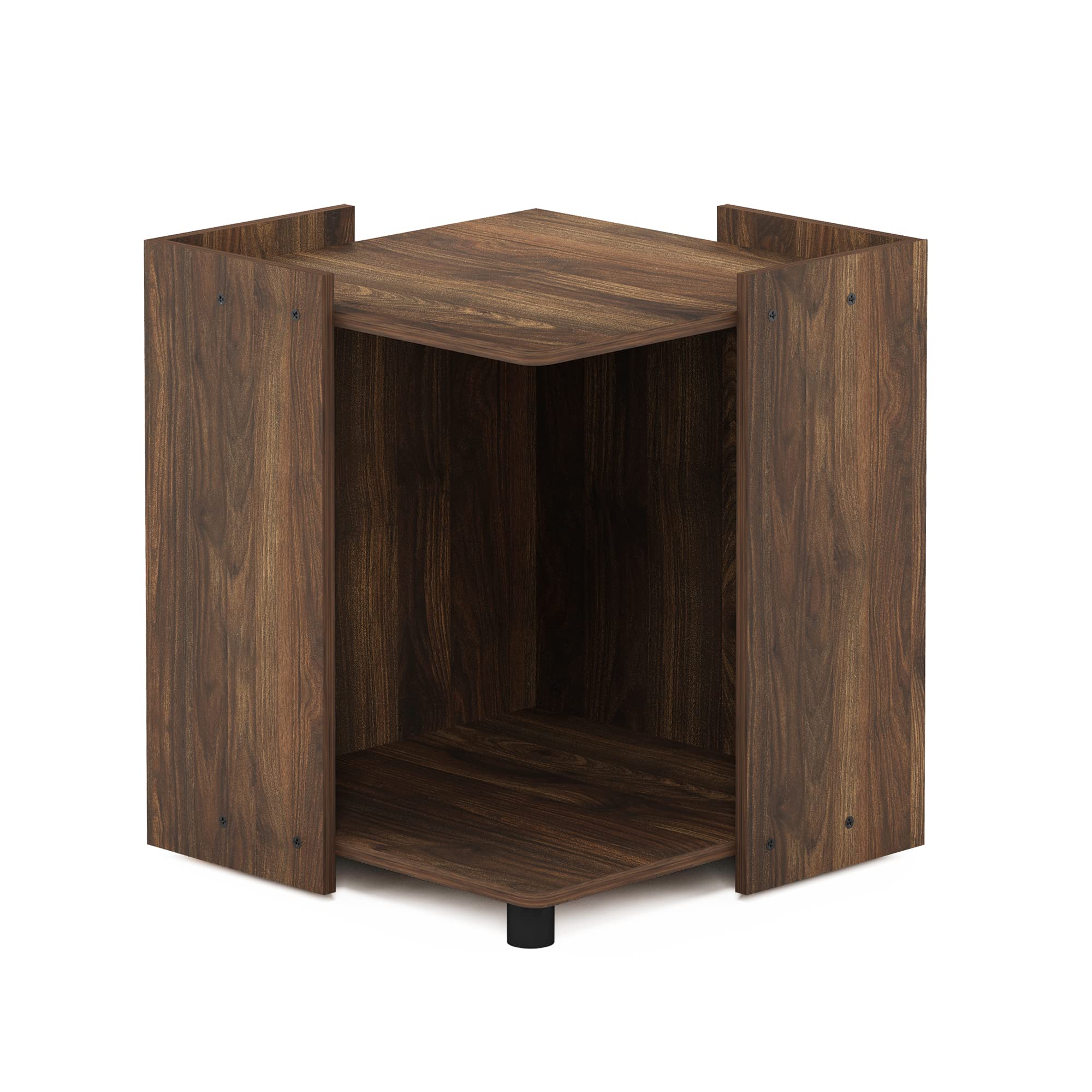 Furinno Peli Multipurpose End Table with Storage, Columbia Walnut