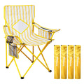 Nazhura 4 Pack Folding Camping Chair with Cooler Pouch, Mesh Backrest and Cup Holder Pocket (Yellow, 4 Pack)