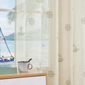 jinchan Blue Sheer Curtains 84 Inches Long Seashell Starfish Pattern Drapes for Bedroom Nautical Beach House Coastal Cabin Windo