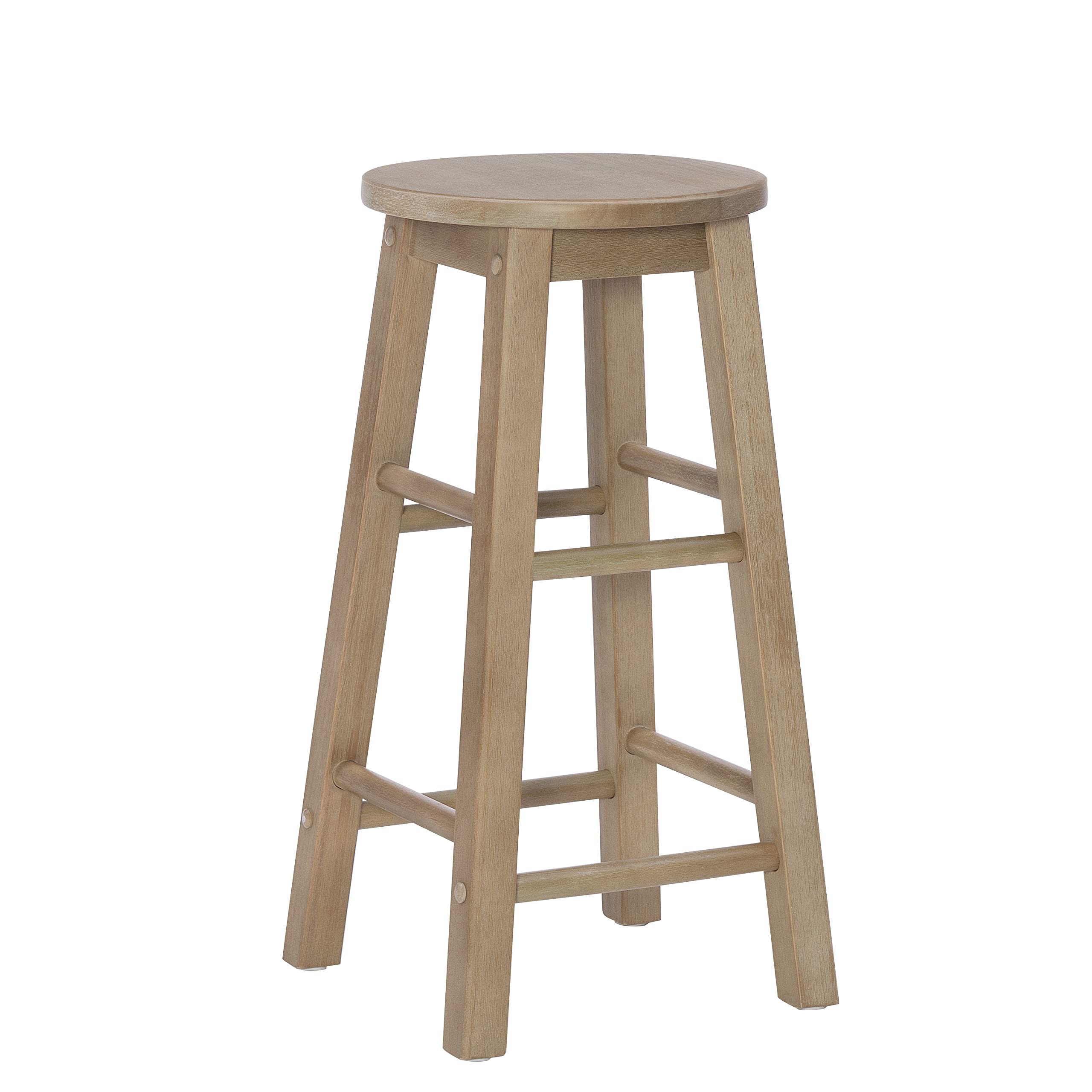 Linon Zeke Grey Wash 24 Counter Stool with Round Seat