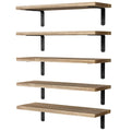 DOLLFIO Floating Shelves, 5 Sets Wall Shelves, Wood Floating Shelves for Bedroom Wall D  cor, Wall Mounted Floating Bathroom She