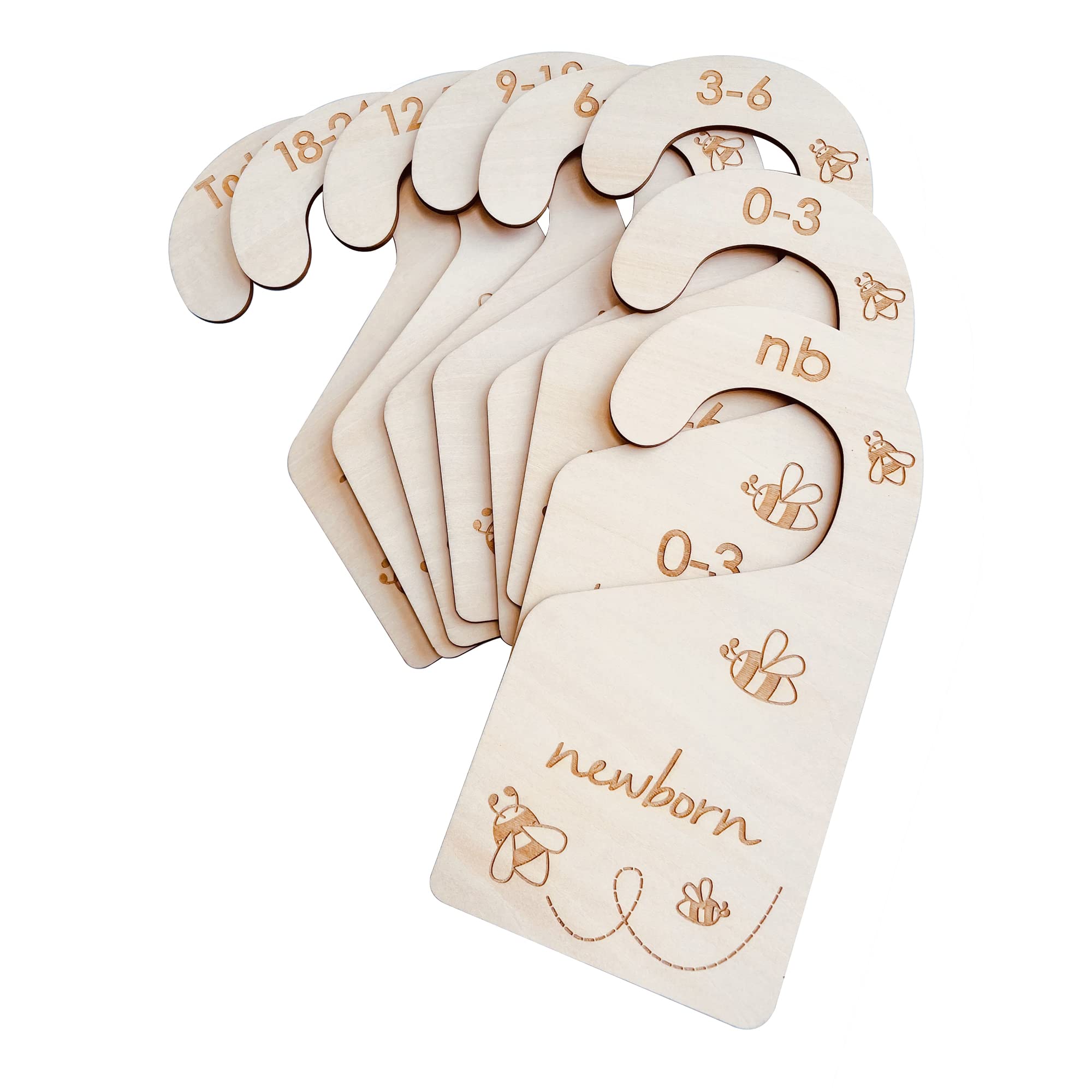 Lemon Shane Baby Closet Size Dividers, Double-Sided Wood Baby Closet Organizer Hanging Baby Clothes Dividers Nursery Closet Orga