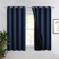 NICETOWN 100% Blackout Curtain with Black Liner, Thermal Insulated 2-Layer Lined Drape, Energy Efficiency Small Window Drapery f