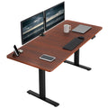 VIVO Electric Height Adjustable 71 x 30 inch Memory Stand Up Desk, Dark Walnut Table Top, Black Frame, Standing Workstation with