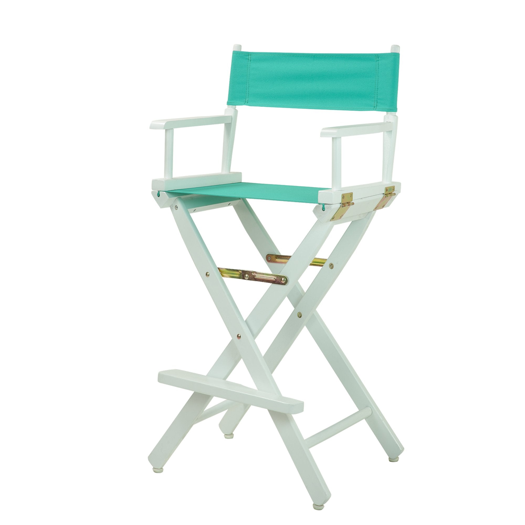 Casual Home Directors Chair ,White Frame/Teal Canvas,30 - Bar Height