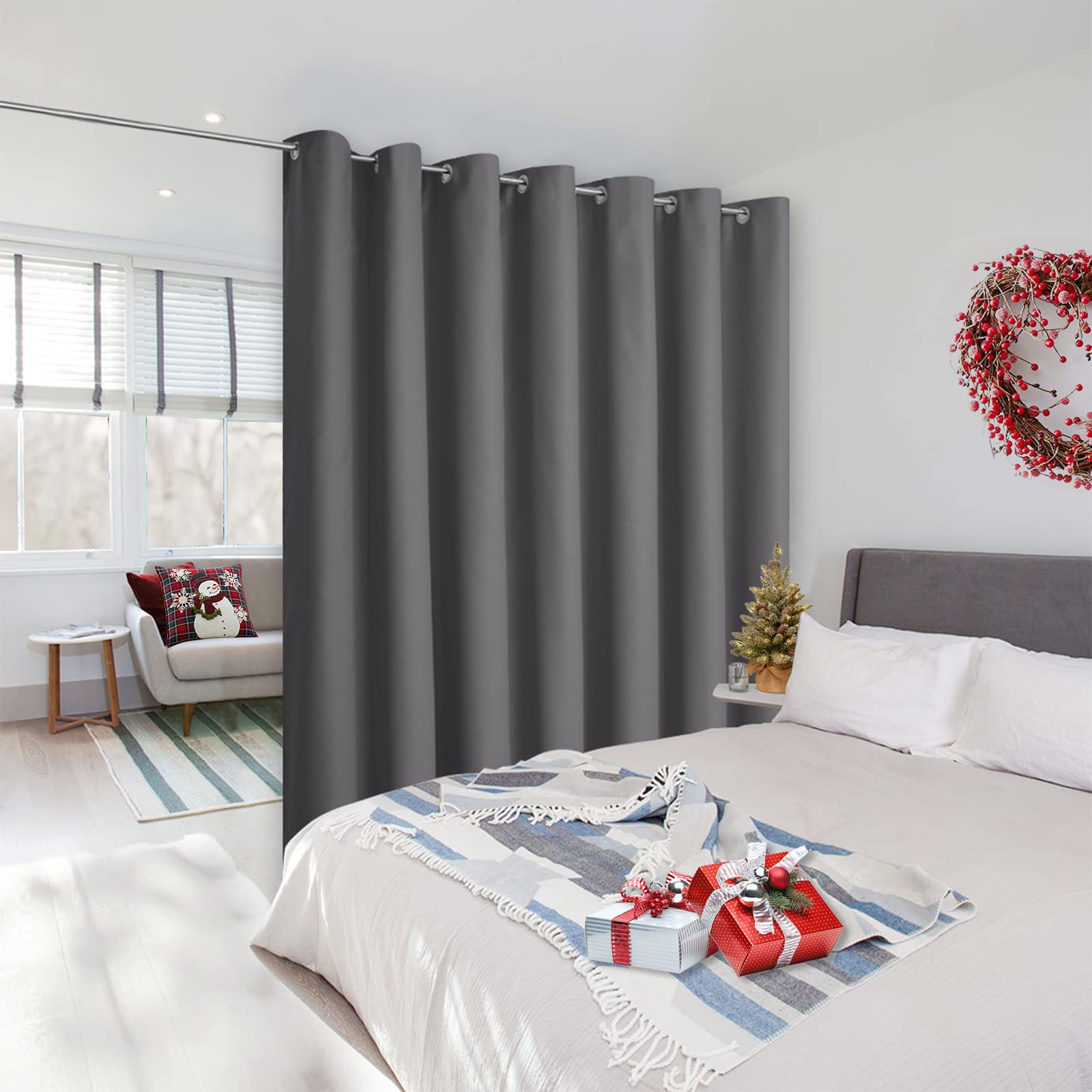NICETOWN Wall Curtain for Bedroom, Room Divider Curtain for Doorways, Vertical Blind for Sling Door, Privacy Sound Reduction Cur
