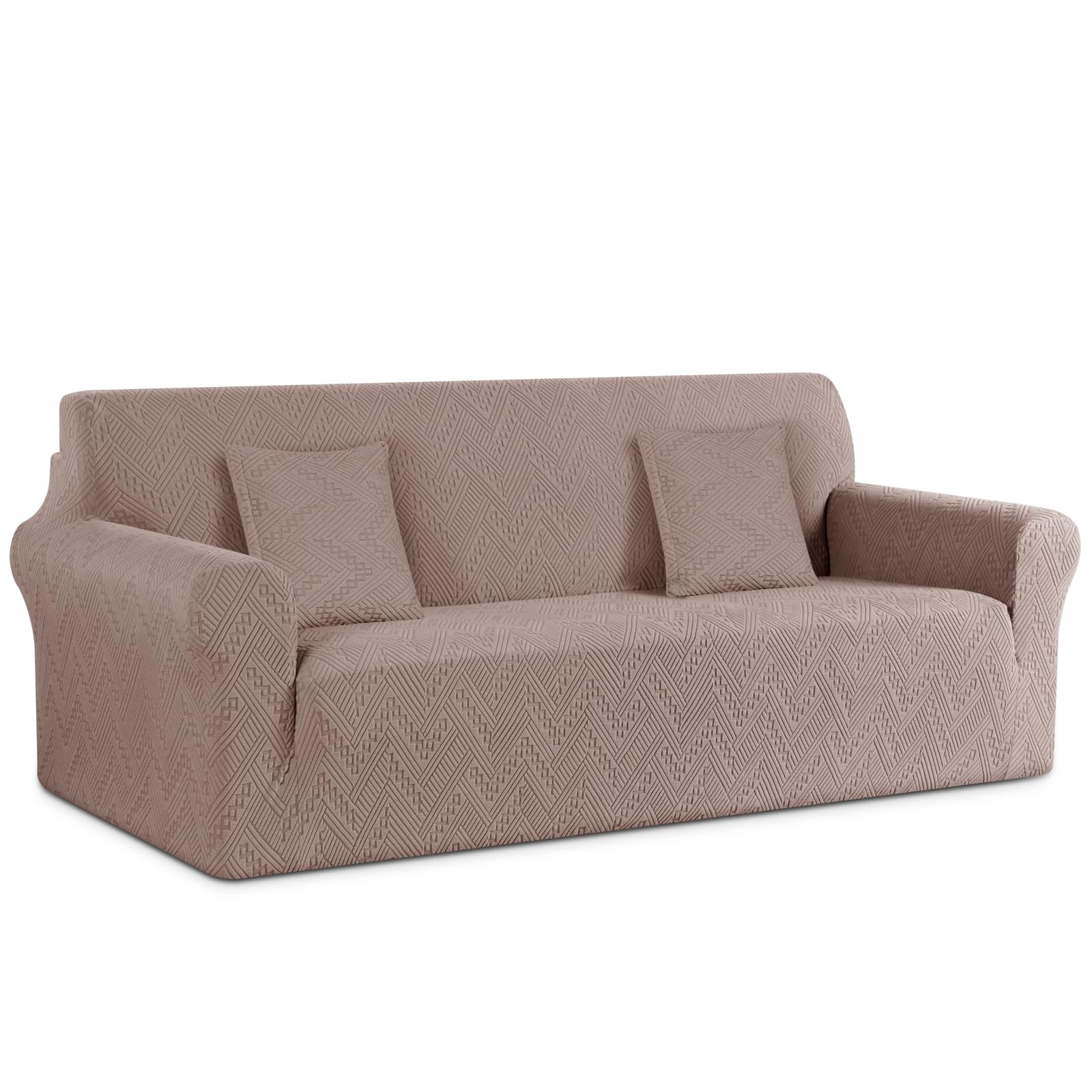 Ruaozz Stretch Sofa Cover 1 Piece Couch Covers for 3 Cushion Couch Non Slip Universal Sofa Slipcover Washable Soft Jacquard Furn