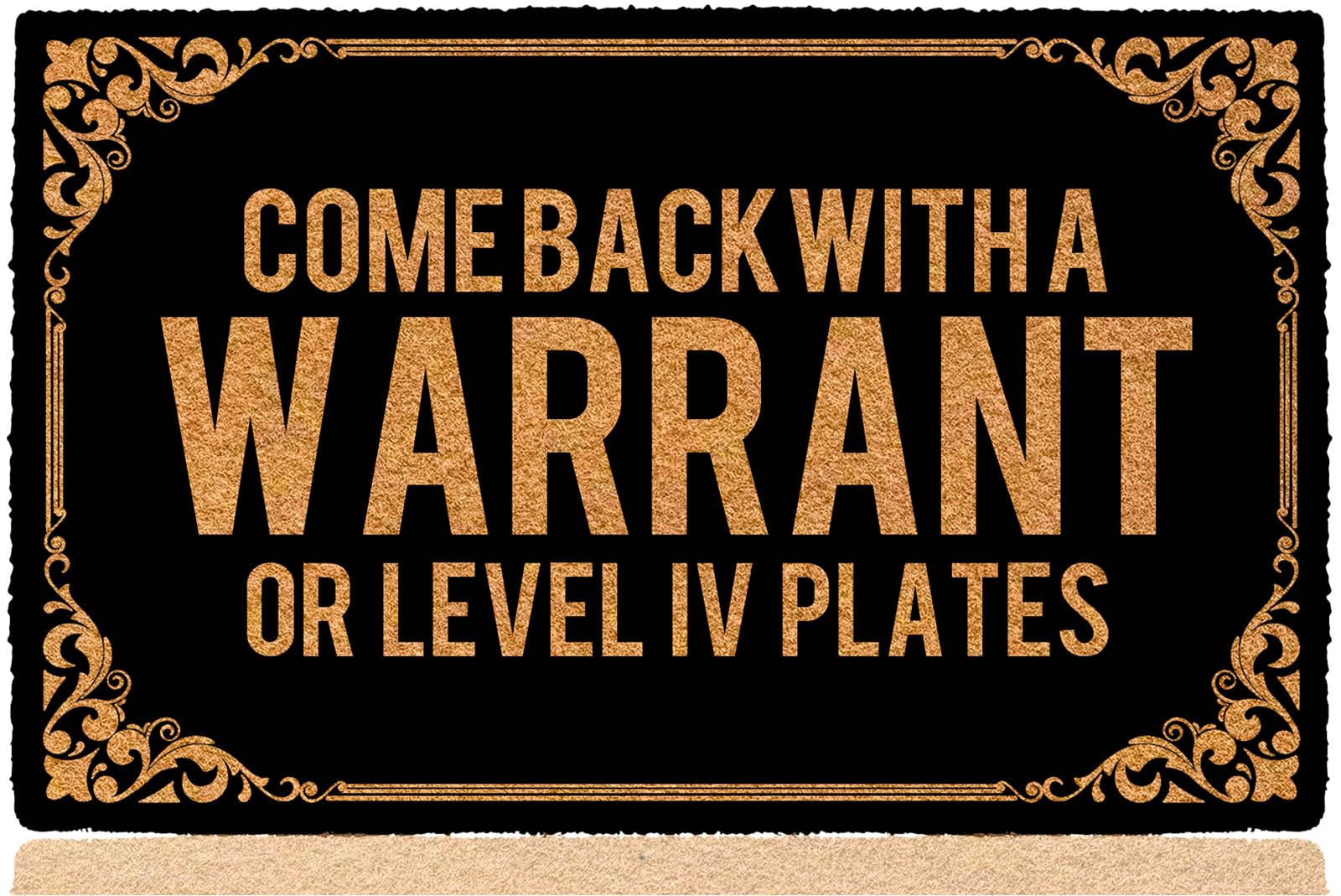 bouulm Come Back with a Warrant or Level Iv Plates 30x18 Halloween Doormat for Outdoor Entrance Home Indoor Christmas Floor Mats