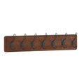 HBCY Creations Rustic Brown Solid Wood Wall Mounted Coat Rack with Shelf, 7 Hooks, 34 Long - Kitchen, Mudroom, Entryway, Bathroo