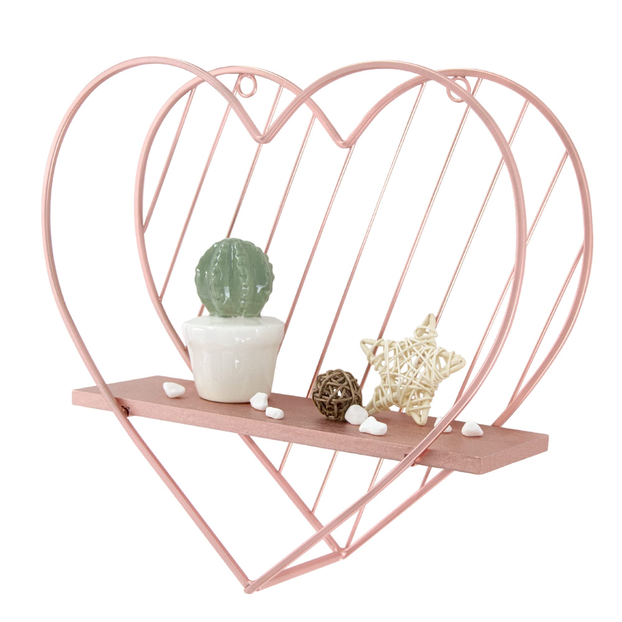 Afuly Floating Shelves for Wall, Cute Heart Wall Shelf Pink Funky Organizer Small Hanging Trinket Storage Aesthetic Room Decor f