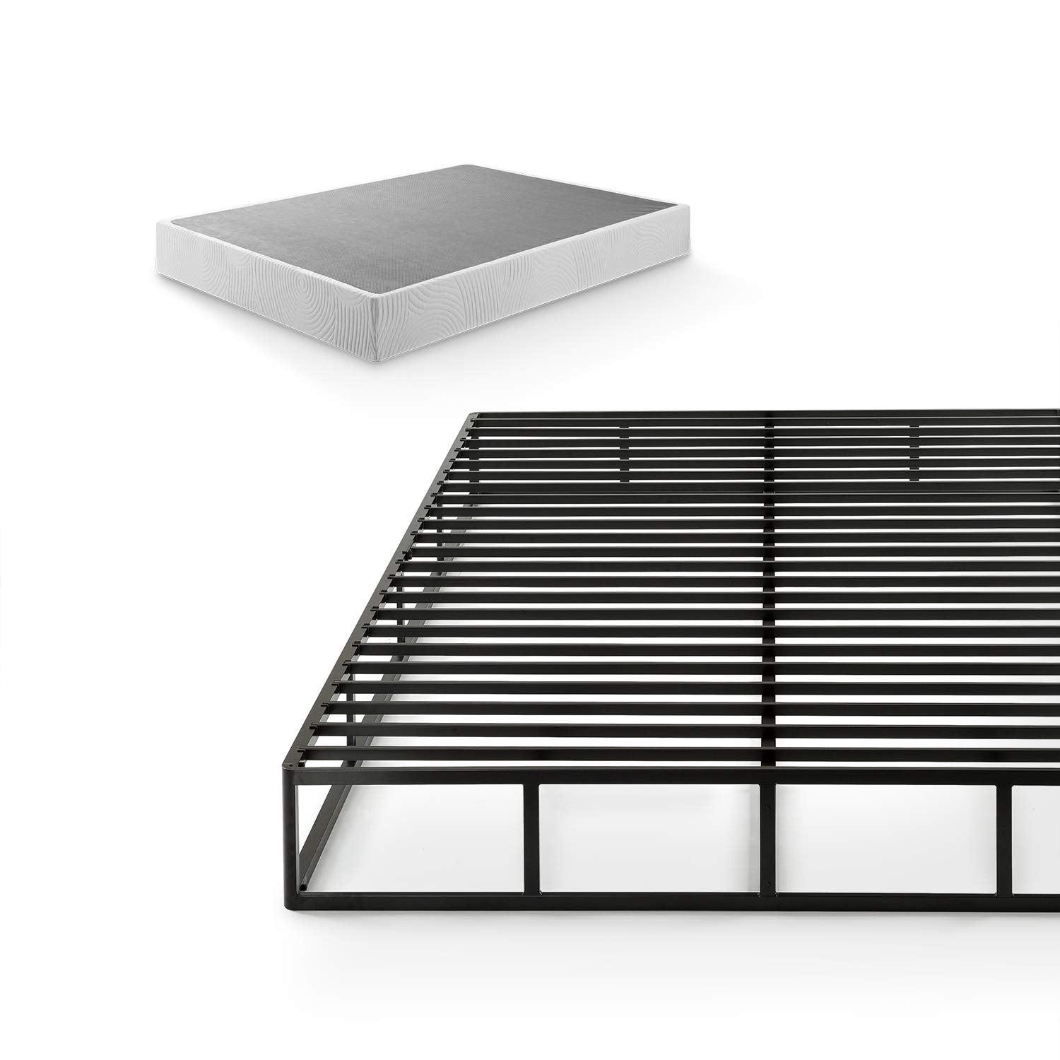 ZINUS Quick Lock Metal Smart Box Spring, 9 Inch Mattress Foundation, Strong Metal Structure, Easy Assembly, Full, White