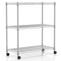 Simple Deluxe 3-Tier Heavy Duty Storage Shelves 750Lb Capacity, 24.02 D x 13.78 W x 29.92 H Adjustable Shelving Unit with Wheels