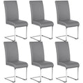 Yaheetech 6PCS Dinning Chairs Kitchen Chairs High Back Modern Leather Living Room Chair Padded Dinner Chair Armless Side Chair w